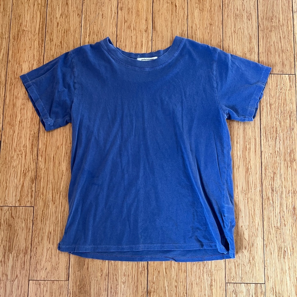 perfectwhitetee lightweight cotton boxy crew neck tee size xs purple